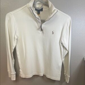 Polo by Ralph Lauren Men's White Zip-Up Sweater Boys M like new !